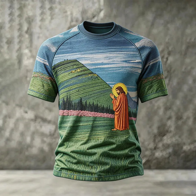 Men's Faith Jesus Printed Casual T-Shirt