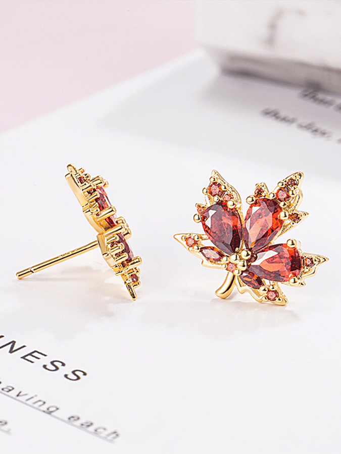 Halloween Maple Leaf Earrings