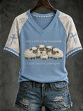 Women's Christian The Lord Is My Shepherd Printed Casual Tops