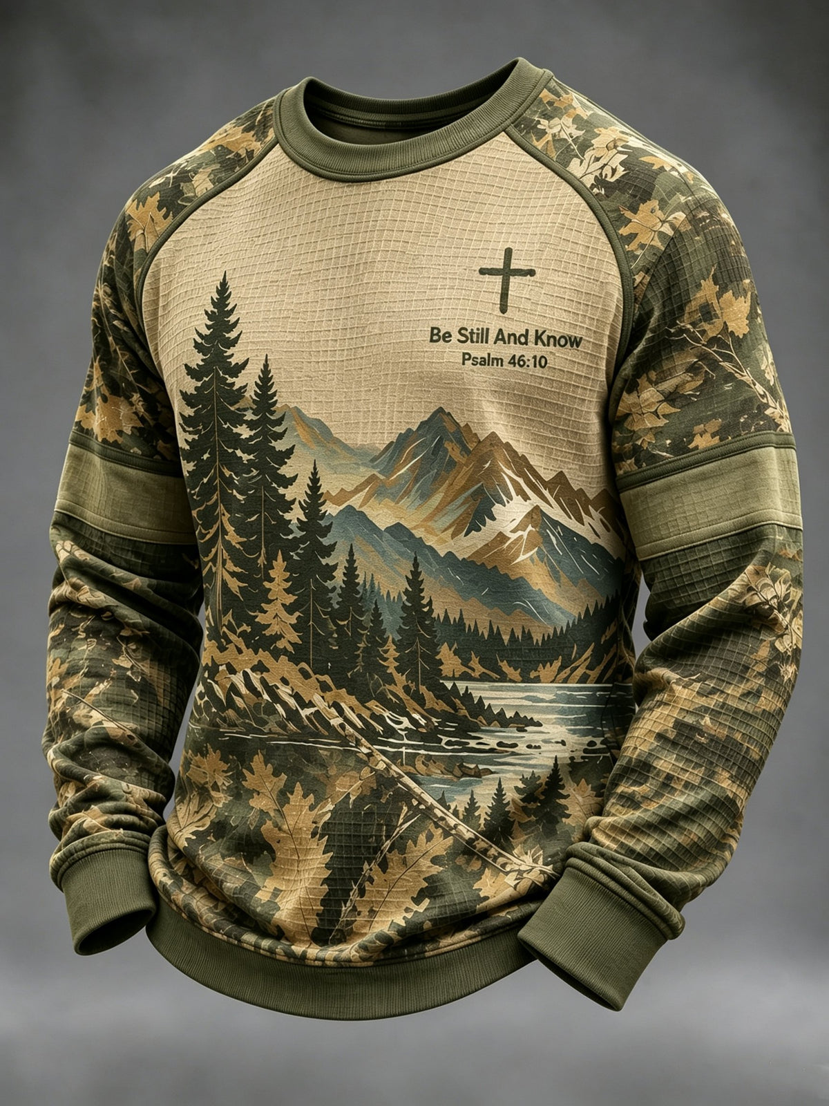 Men's Be Still And Know Psalm 46:10 Printed Waffle-Knit Top