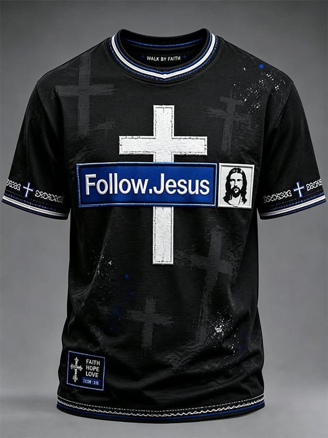 Men's Faith  Print Round Neck T-shirt