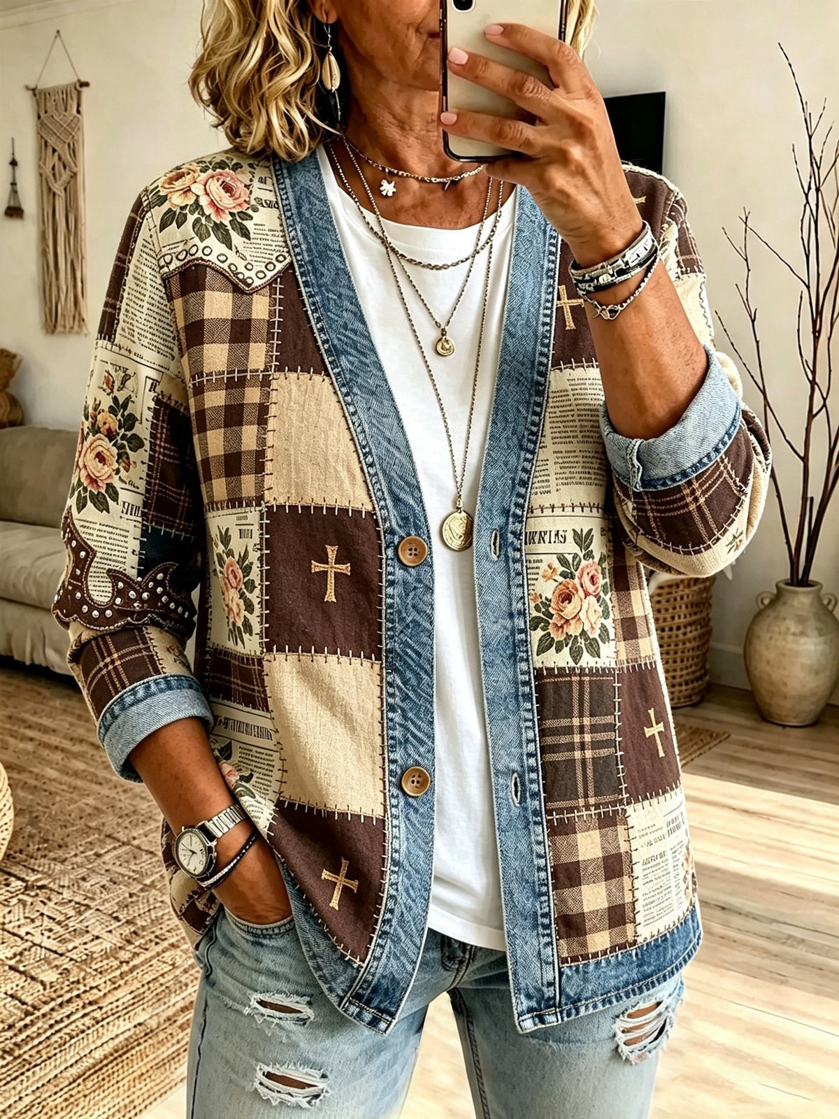 Women's Faith Print Top