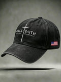 Unisex Retro Walk By Faith Printed Hat