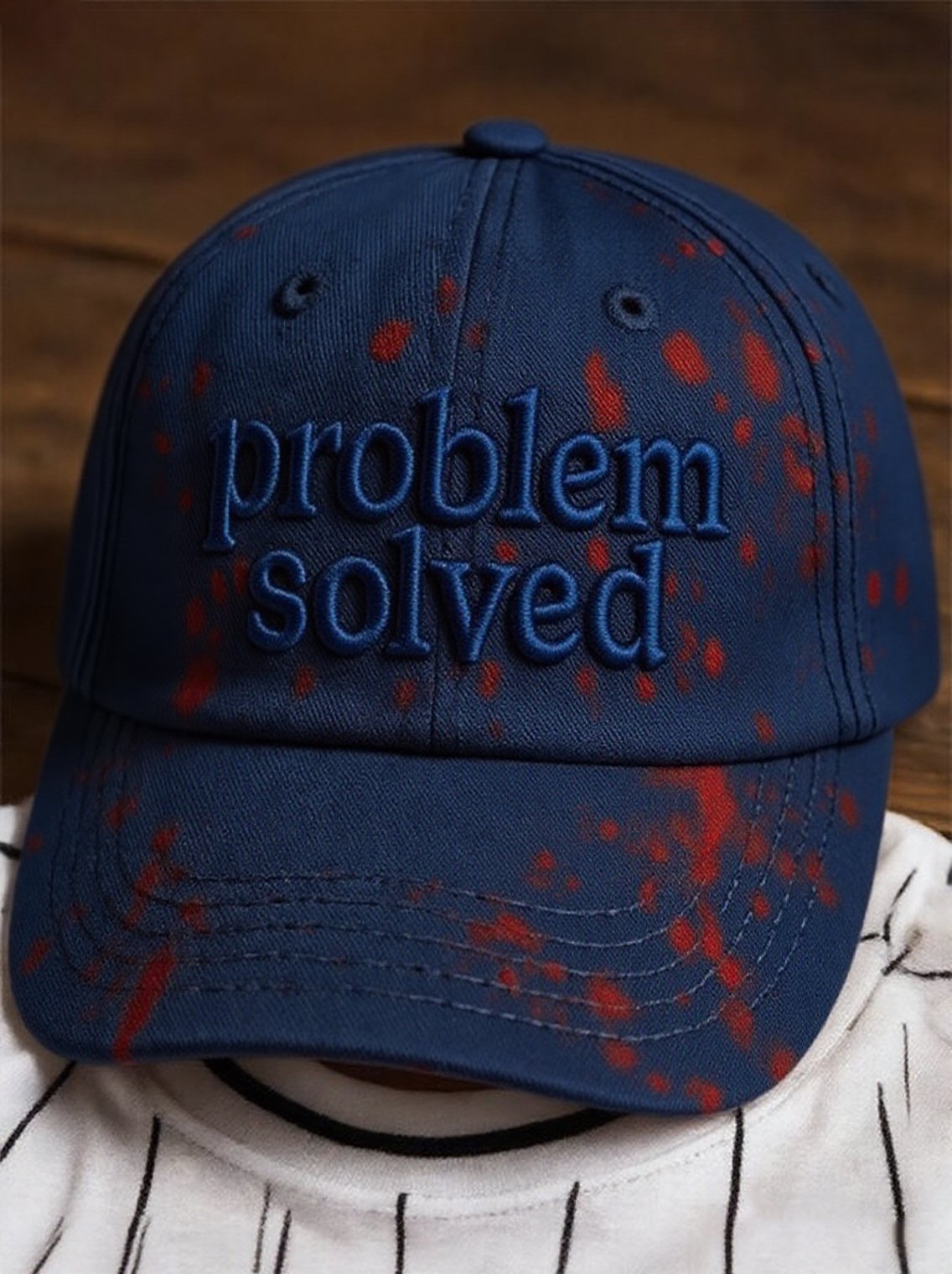 Men's Vintage Halloween Problem Solver Print Washed Baseball Cap