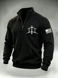 Men's Retro Faith Cross-Print Sweatshirt