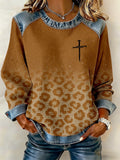Women's Retro Faith Print Sweatshirt