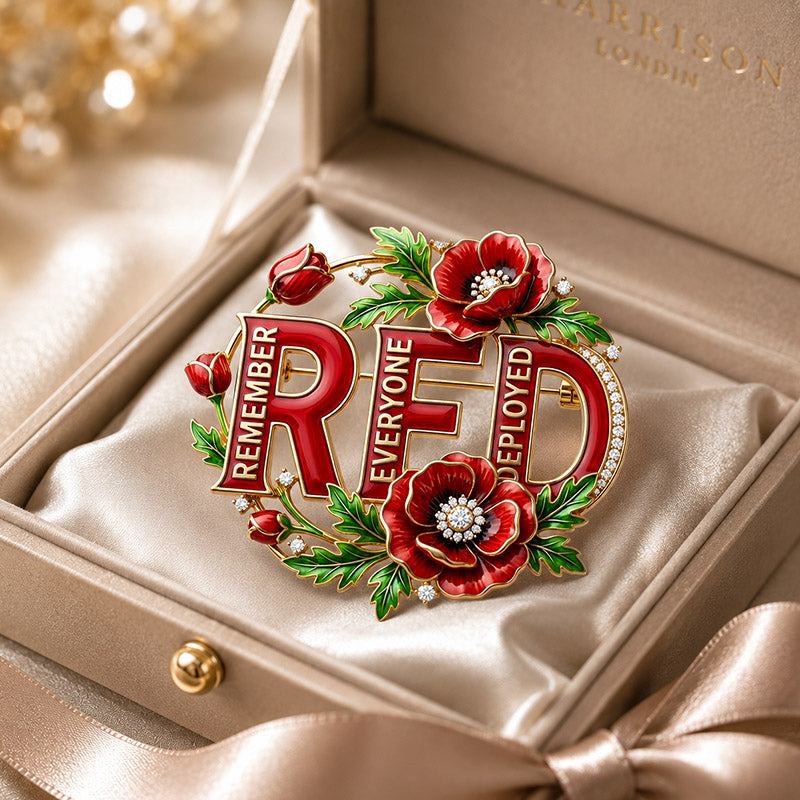 "Tribute and Remembrance" — R.E.D. Exquisite Poppy Wreath Brooch