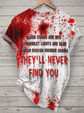 Women's Casual Bloodstain Print T-Shirt