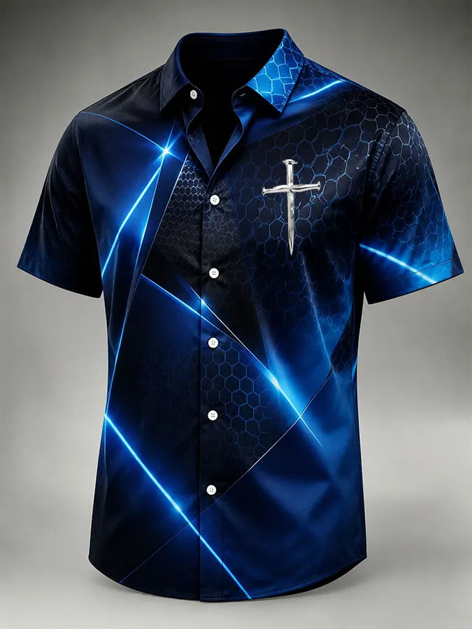 Men'S Faith Printed Casual Collar Shirt