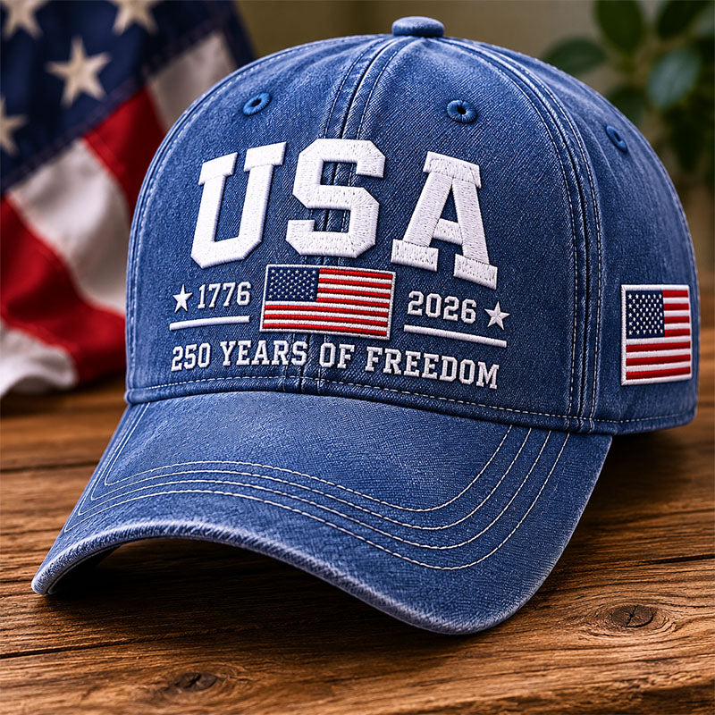 USA 250th Anniversary Denim Baseball Cap