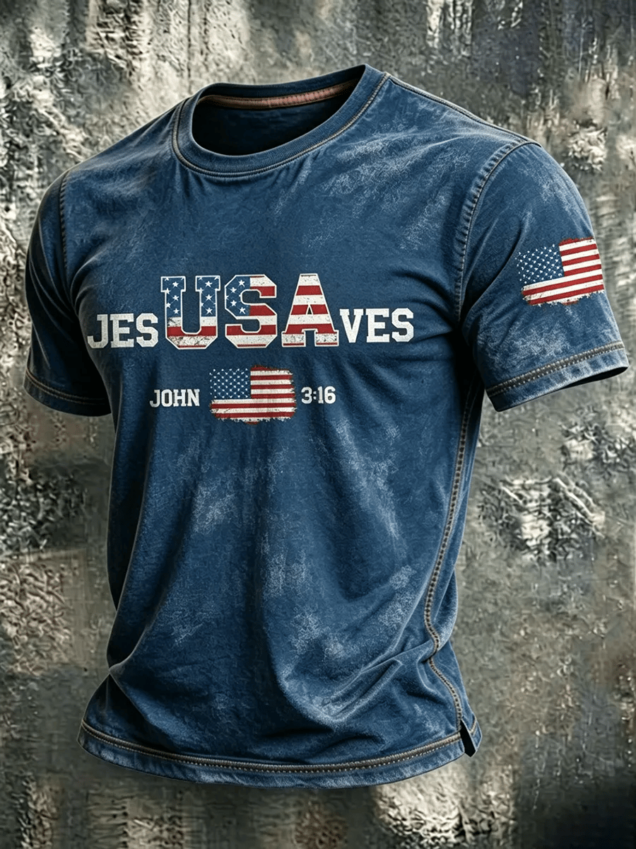 Men's  Faith Print Casual T-shirt