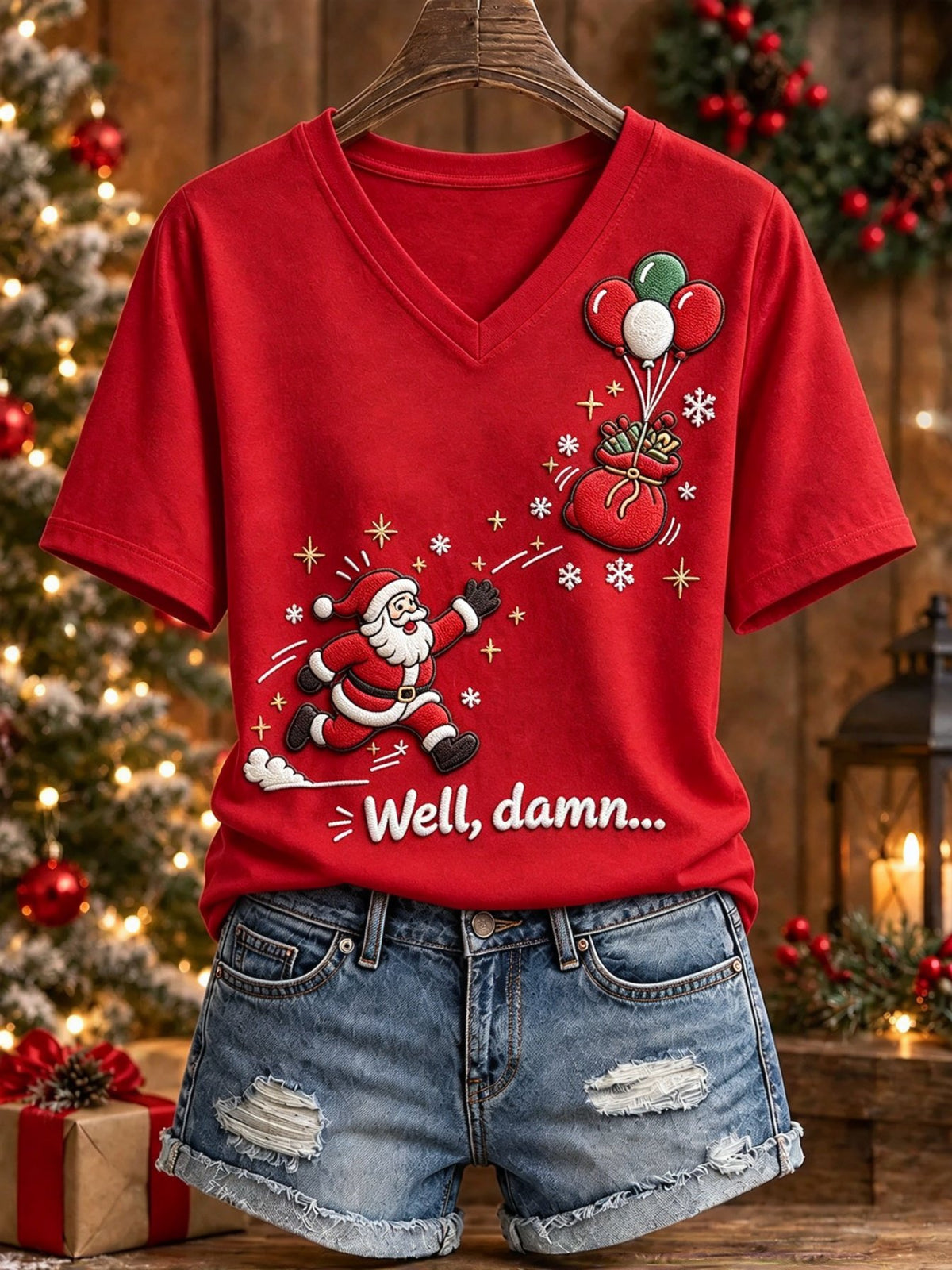 Women's Christmas Print Casual T-Shirt