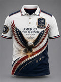 Men's Casual USA 250th Anniversary Print Polo Shirt