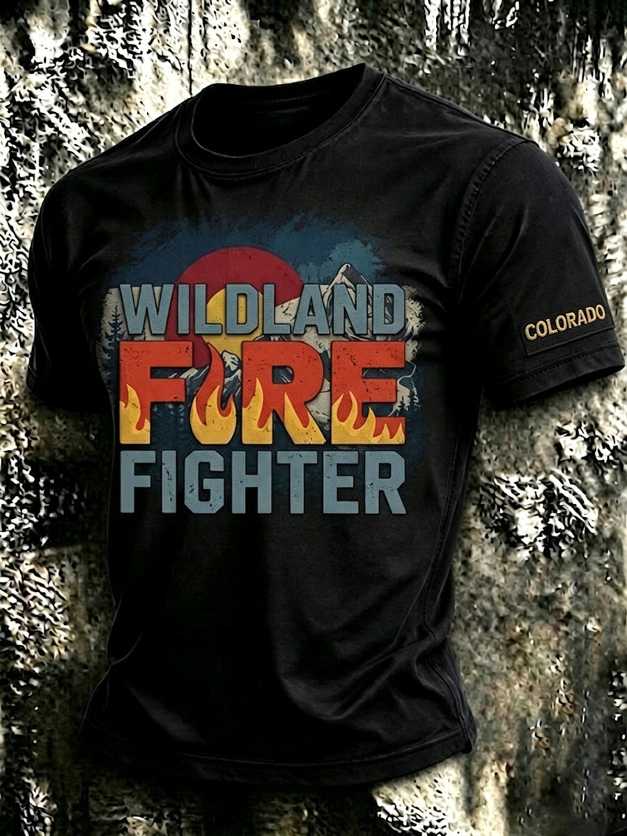 Men'S Retro T-Shirt Paying Tribute To Colorado Firefighters