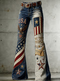 Women's 250th Anniversary Hot Diamond Printed Casual Jeans