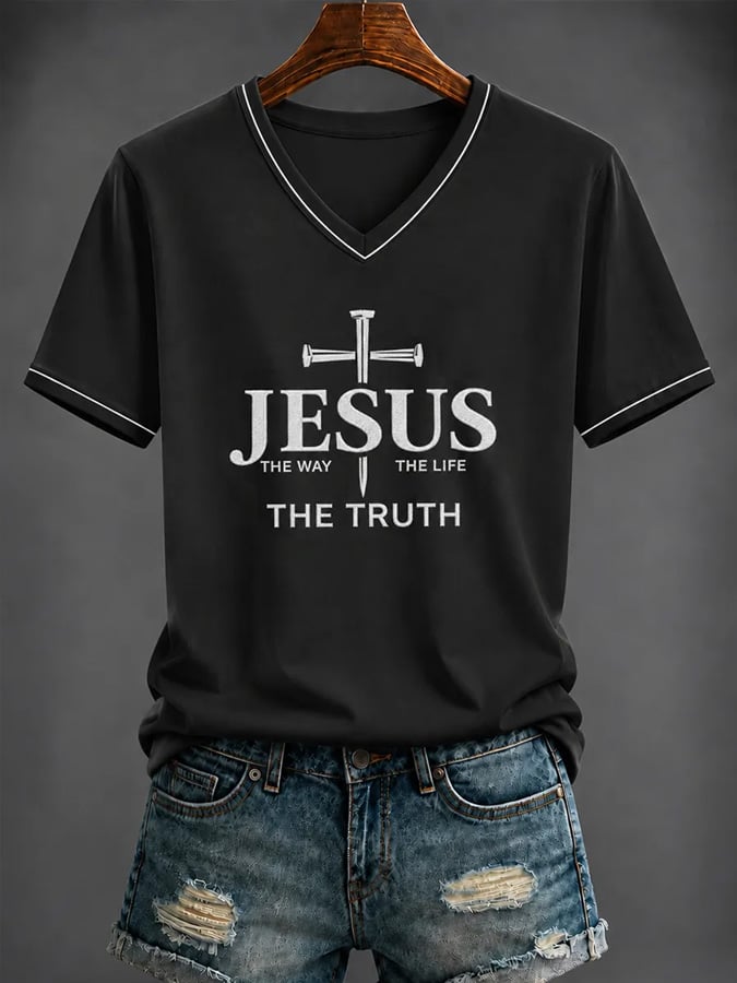 Women's Faith Cross-Print T-Shirt
