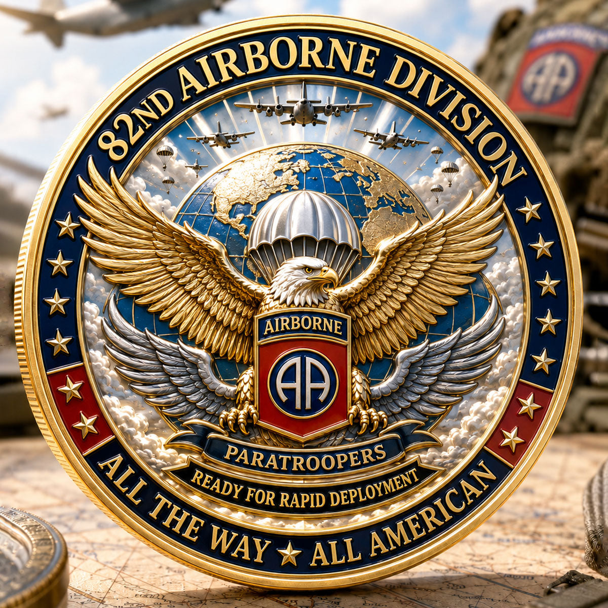 82nd Airborne “All American” Commemorative Metal Medal