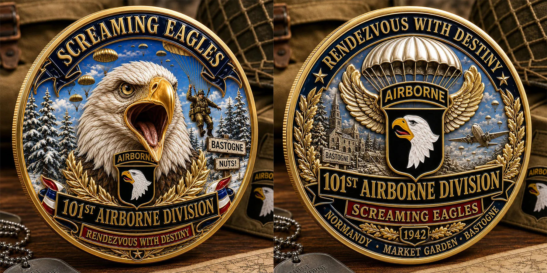 101st Airborne Division Commemorative Metal Medal