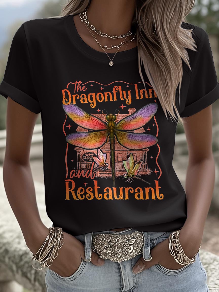 🔥HOT SALE🔥Retro Stars Hollow The Dragonfly Inn And Restaurant Print T-Shirt