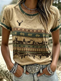 Women's Western-Style Printed Casual Top