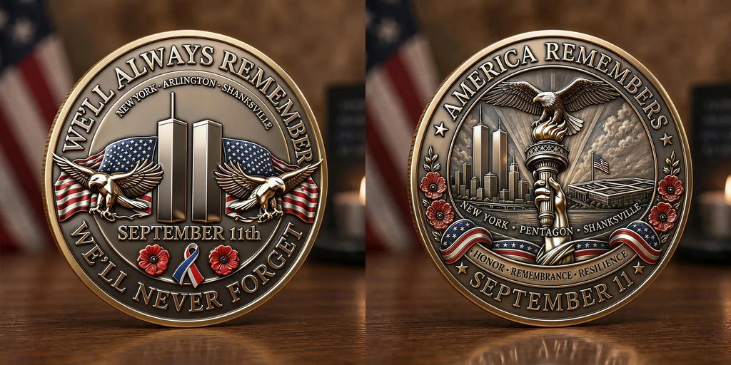 Never Forget 9.11 Memorial Commemorative Metal Medal