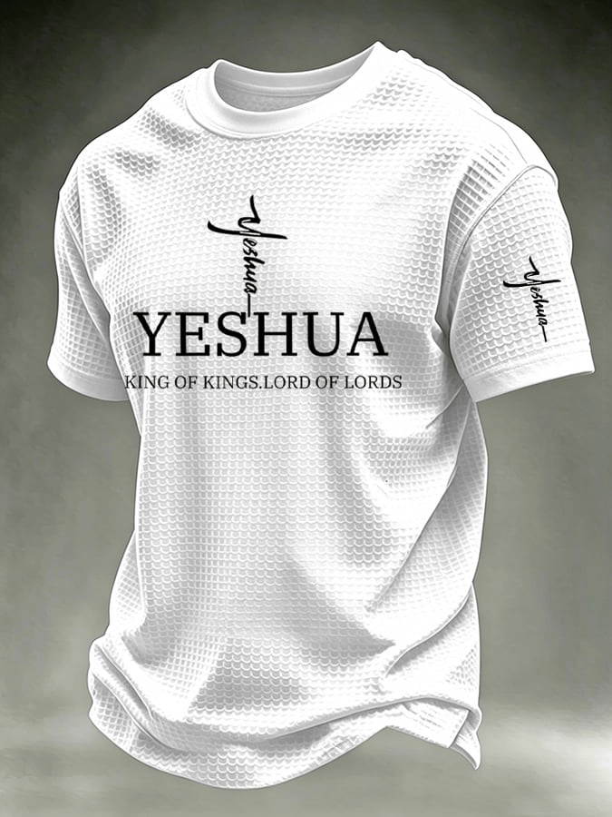 Men's Yeshua King Of Kings Lord Of Lords Printed Casual T-shirt