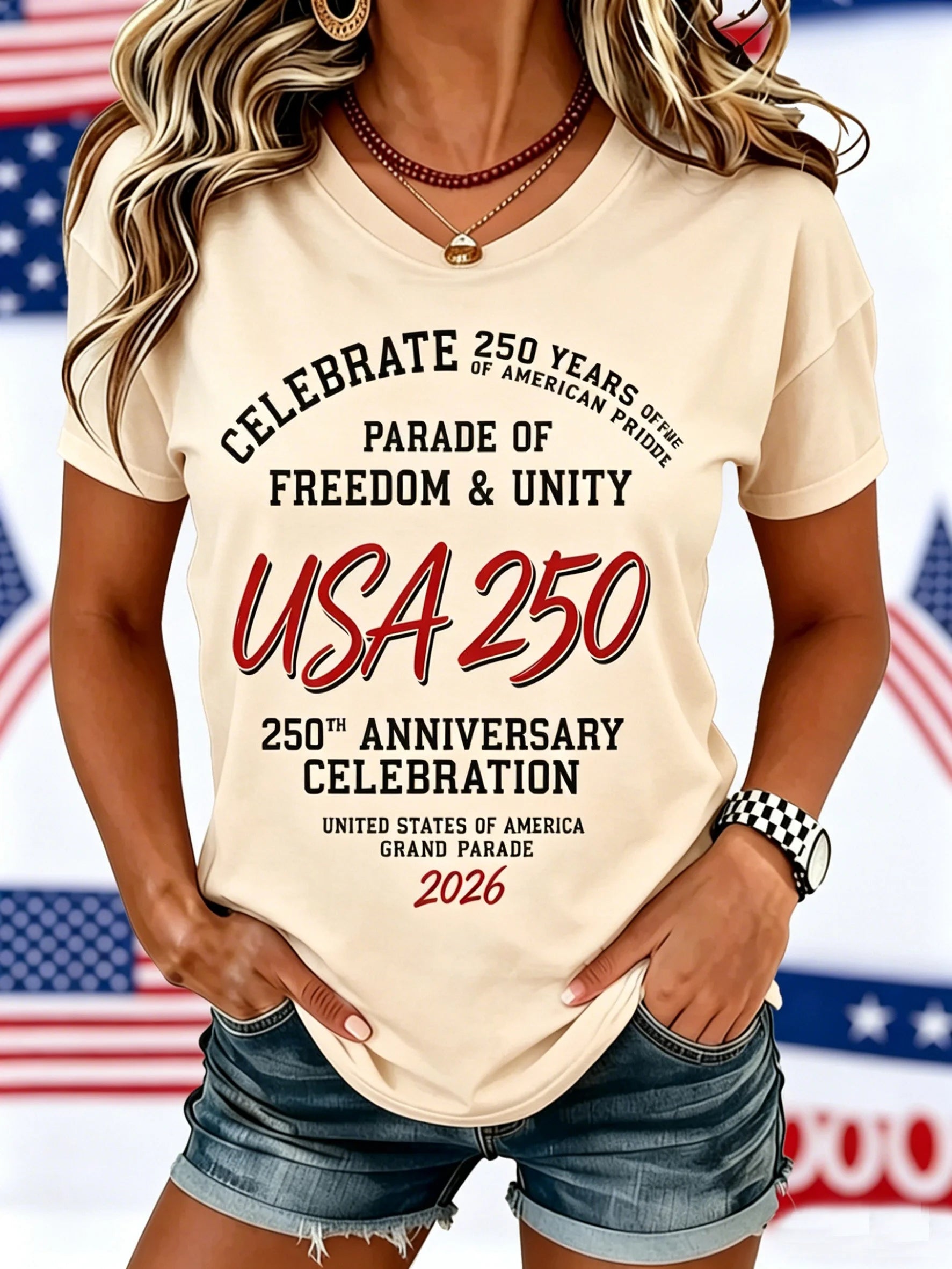 Women's Casual Text Letters Crew Neck Short Sleeve T-shirt