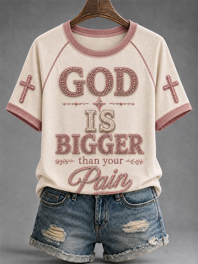 Women's Casual & Fun Faith-Print Short-Sleeve T-Shirt