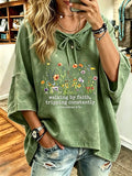 Women's Faith Cross Print Hooded Sweatshirt