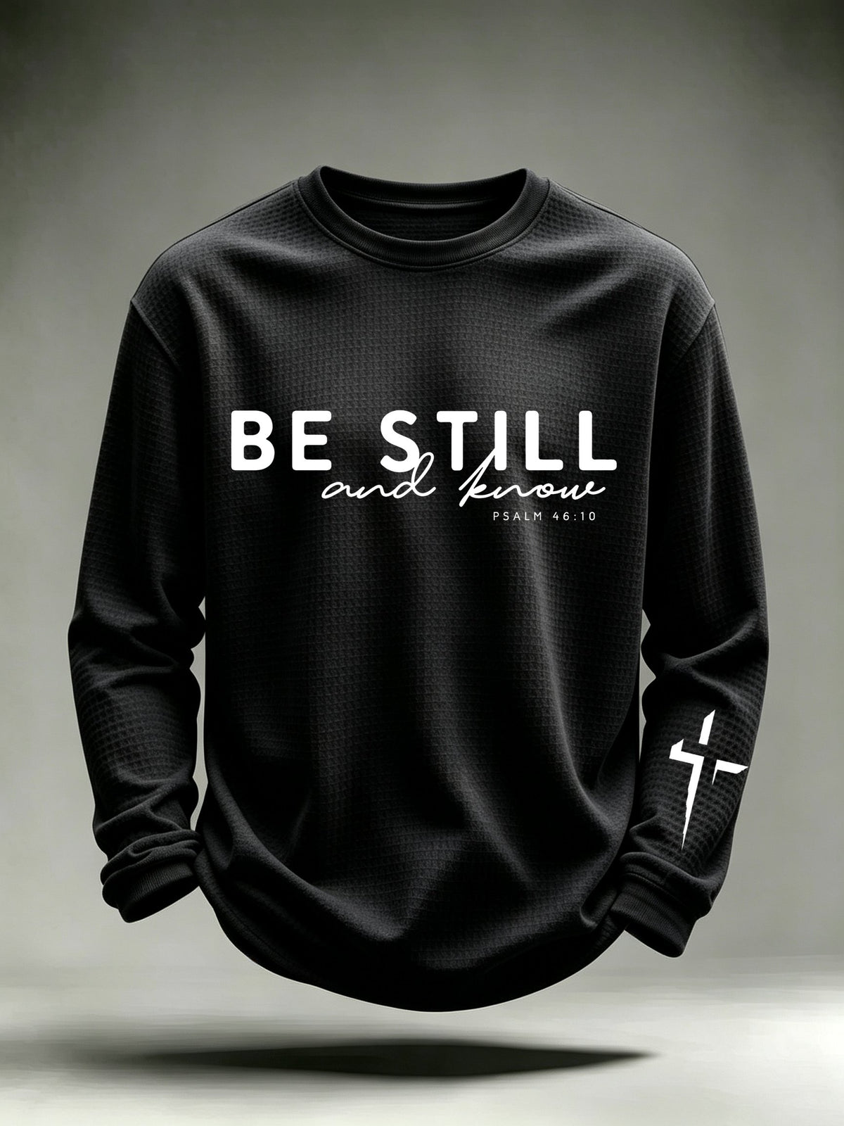 Men's Be Still And Know Print Long-Sleeve T-Shirt