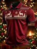 Men's Casual Christmas Short-Sleeve Polo Shirt