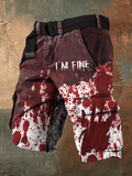 Men's Bloody I'm Fine Print Cargo Shorts (Without Belt)