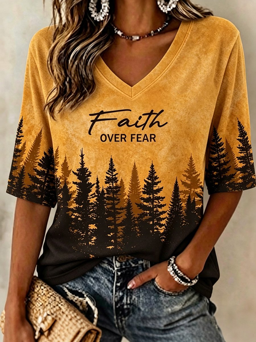 Women's "Faith Over Fear" Graphic Top