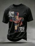 Religious Faith Cross Jesus Casual Printed Round Neck T-Shirt