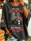 Women's  Retro 9.11 Never Forget Print Top