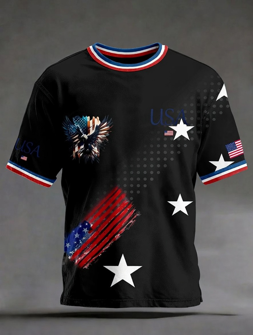 Men's America 250th Anniversary Art Print Casual T-Shirt