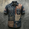 Men's Patriotic Faith Art Printed Casual Shirt