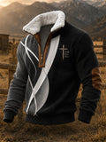 Men'S Casual Western-Style Printed Sweatshirt