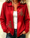 Women's Christmas Faith Print Knit Cardigan