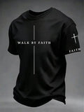 Men's Walk By Faith Print Round Neck T-shirt