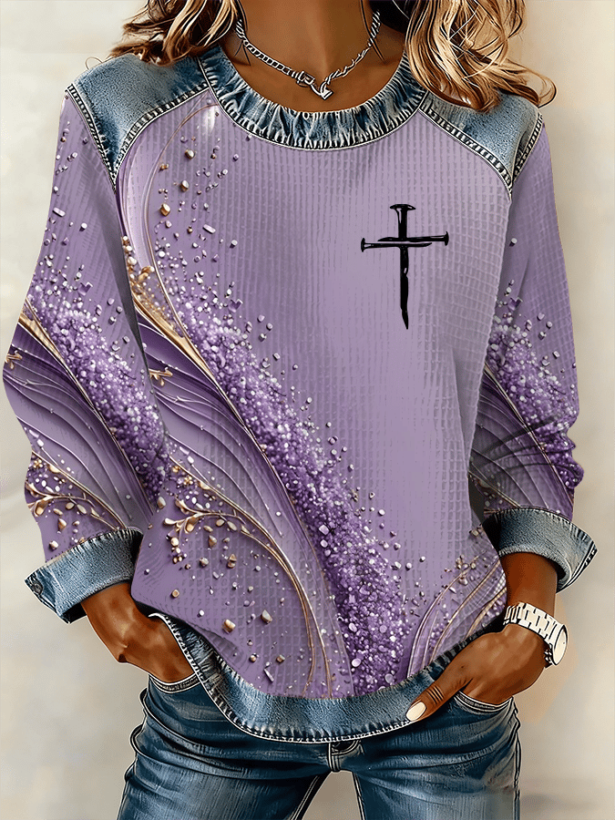 Women's Casual Print Long-Sleeve Sweatshirt