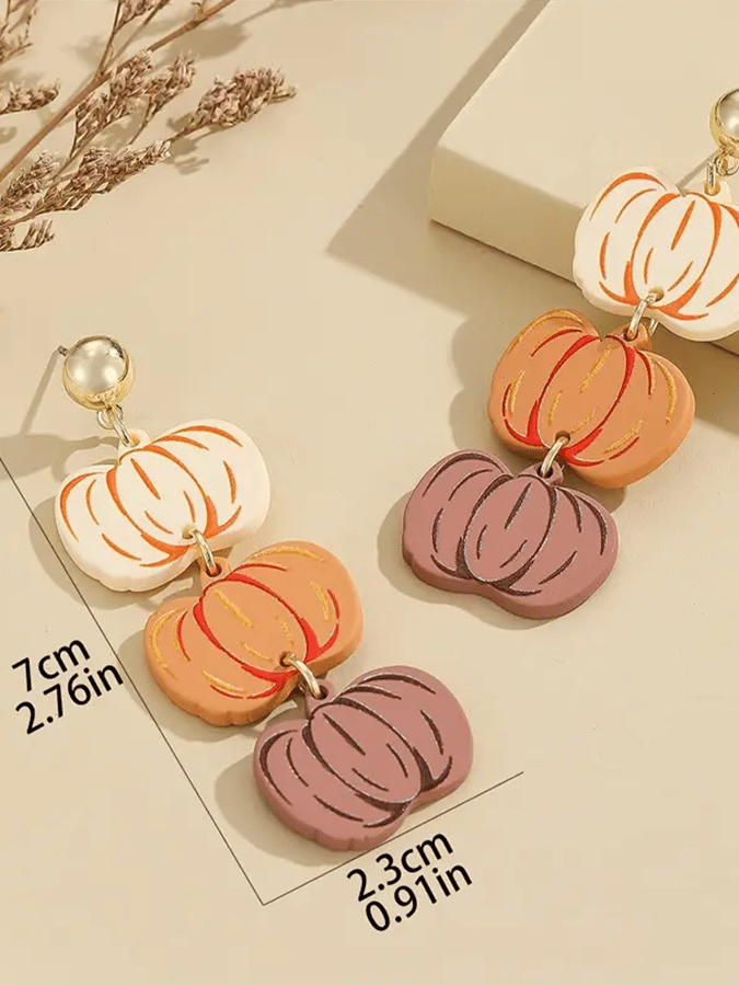 Halloween Pumpkin Element Earrings