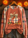 Women's Pumpkin Season Print Raglan Sleeve Sweatshirt