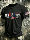 Men'S USA  Independence Day   Faith Art Printed T-Shirt