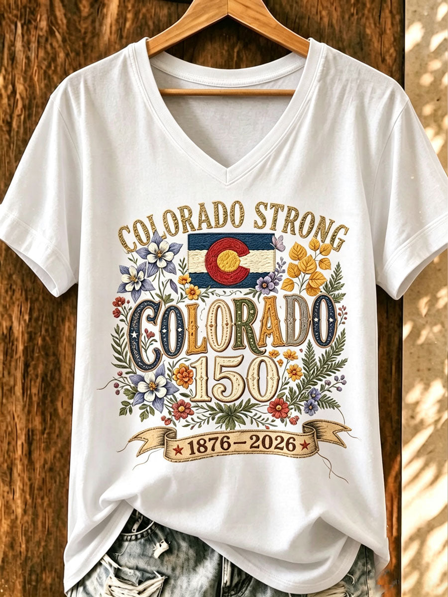 Women'S Colorado Strong Vintage Colorado Flag Mountain Forest T-Shirt