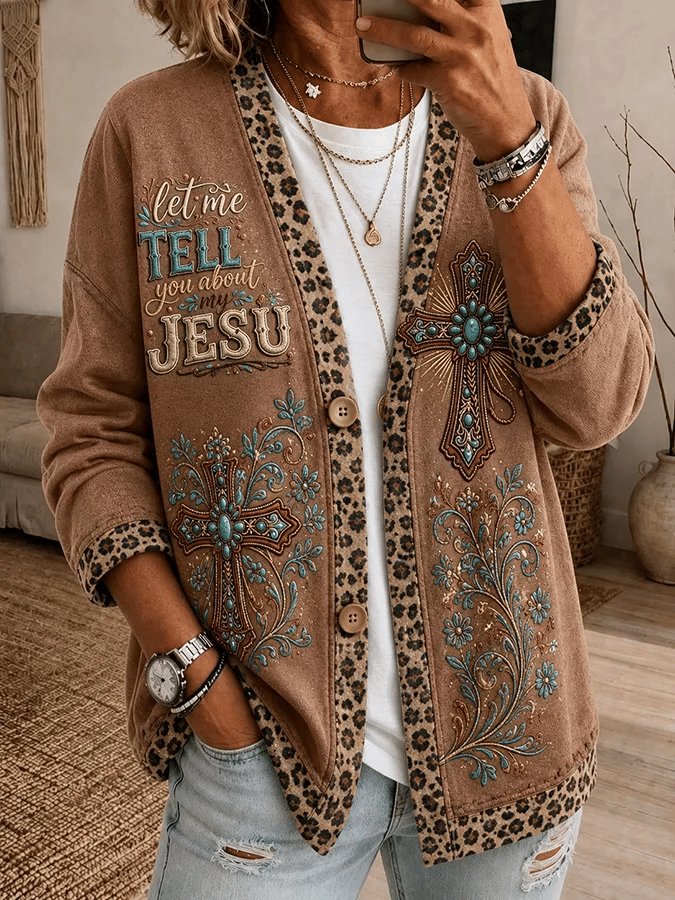 Women's Casual Printed Cardigan