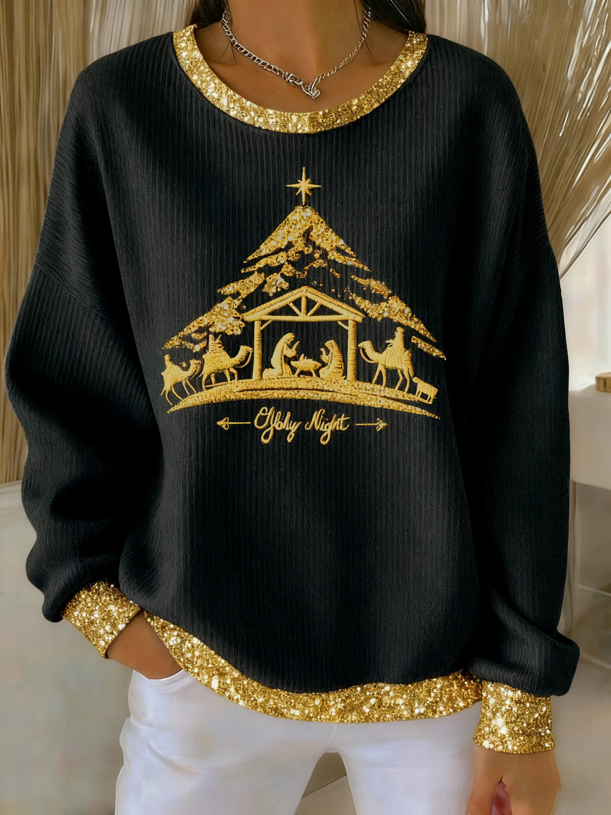 Women's Casual Christmas Merry Christmas Faith Sweatshirt