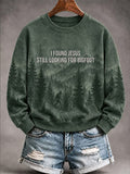 Women's 'I Found Jesus Still Looking For Bigfoot' Printed Casual Sweatshirt