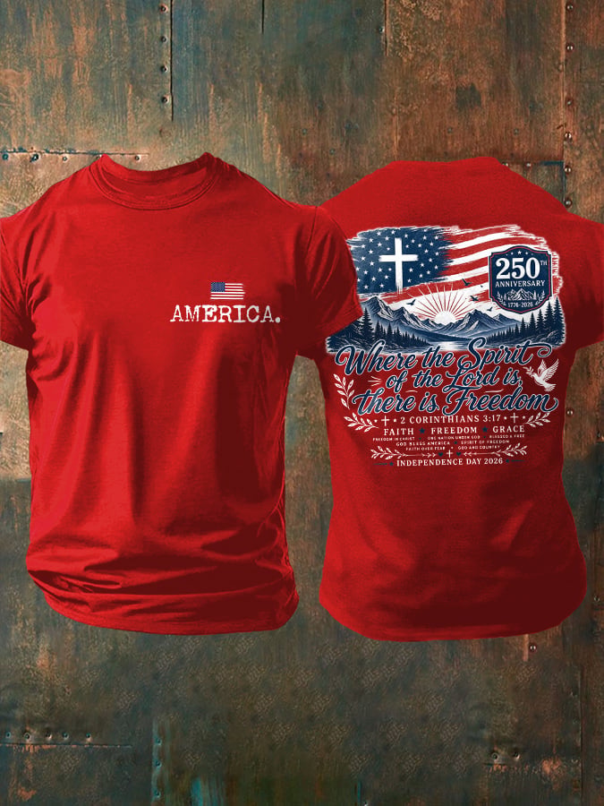Men's Retro Print Short-Sleeve T-Shirt