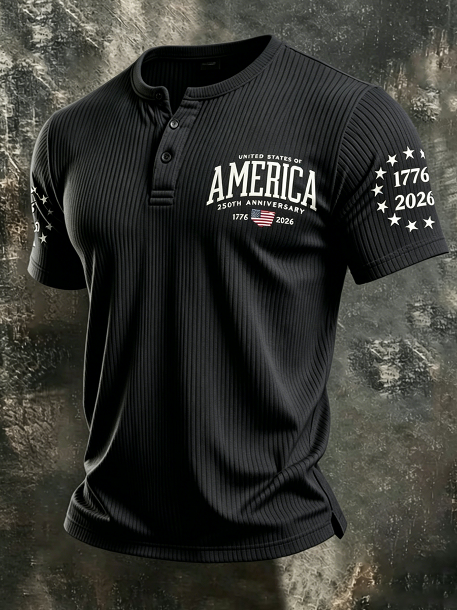 Men's Casual American 250th Anniversary T-shirt